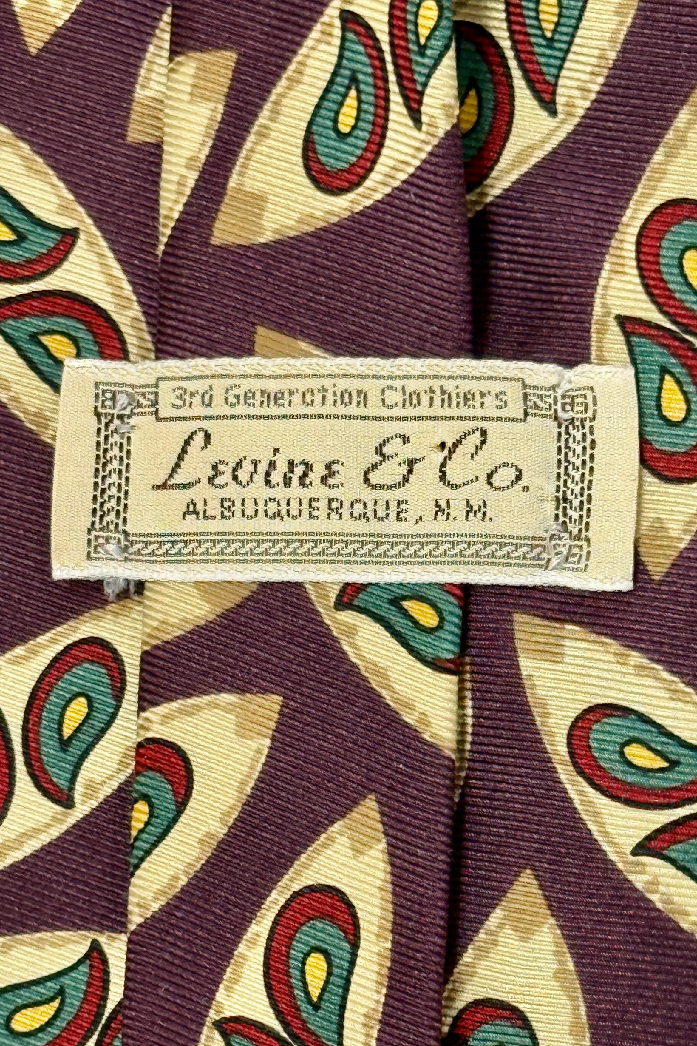 1980’S GITMAN BROTHERS MADE IN USA 100% ITALIAN SILK PAISLEY HANDMADE TIE