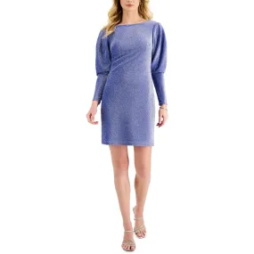 Aidan by Aidan Mattox Womens Metallic Above Knee Sheath Dress