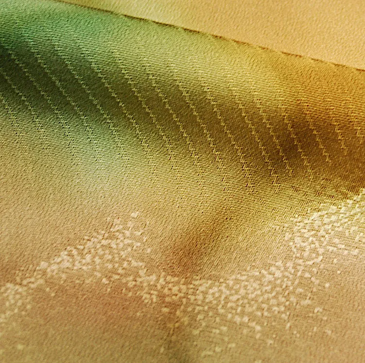 Autumn River Rocks Vintage Kimono Silk from Japan  14" x 38"     #4277