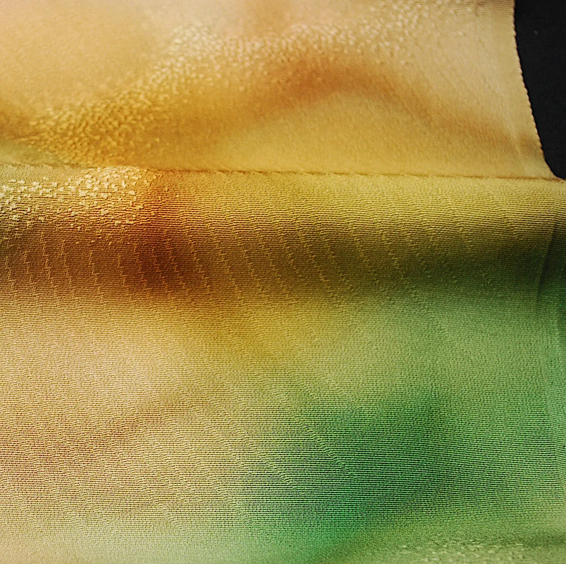 Autumn River Rocks Vintage Kimono Silk from Japan  14" x 38"     #4277