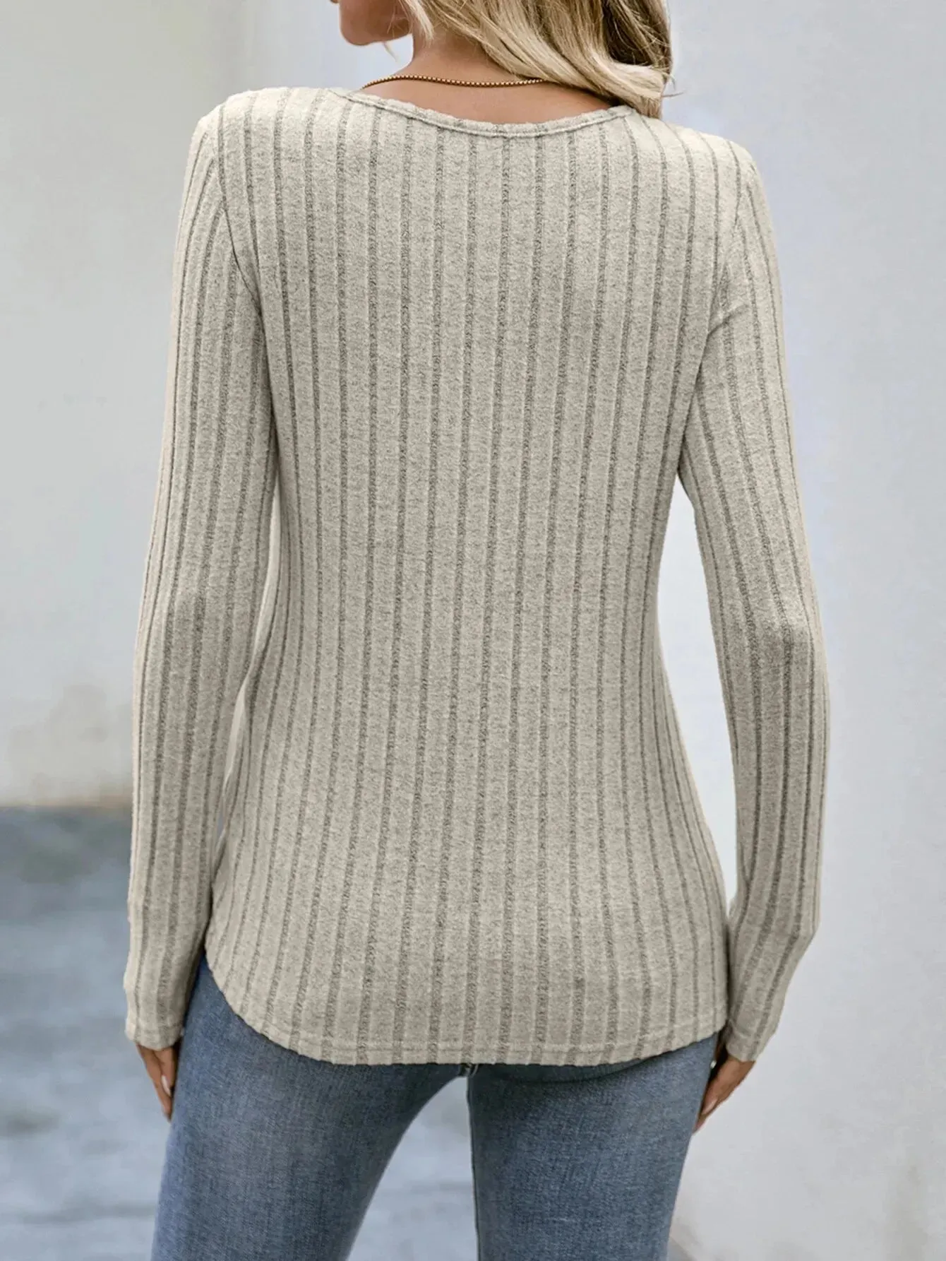 Autumn Winter Women's Casual Fashion Buttons Irregular T-Shirt