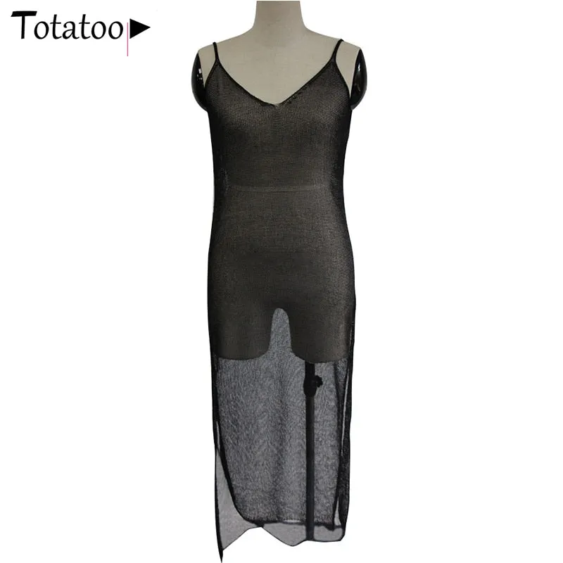 Backless Knitted Summer Long Sleeve Open Back See Through Beach Cover Mini Dress Clubwear