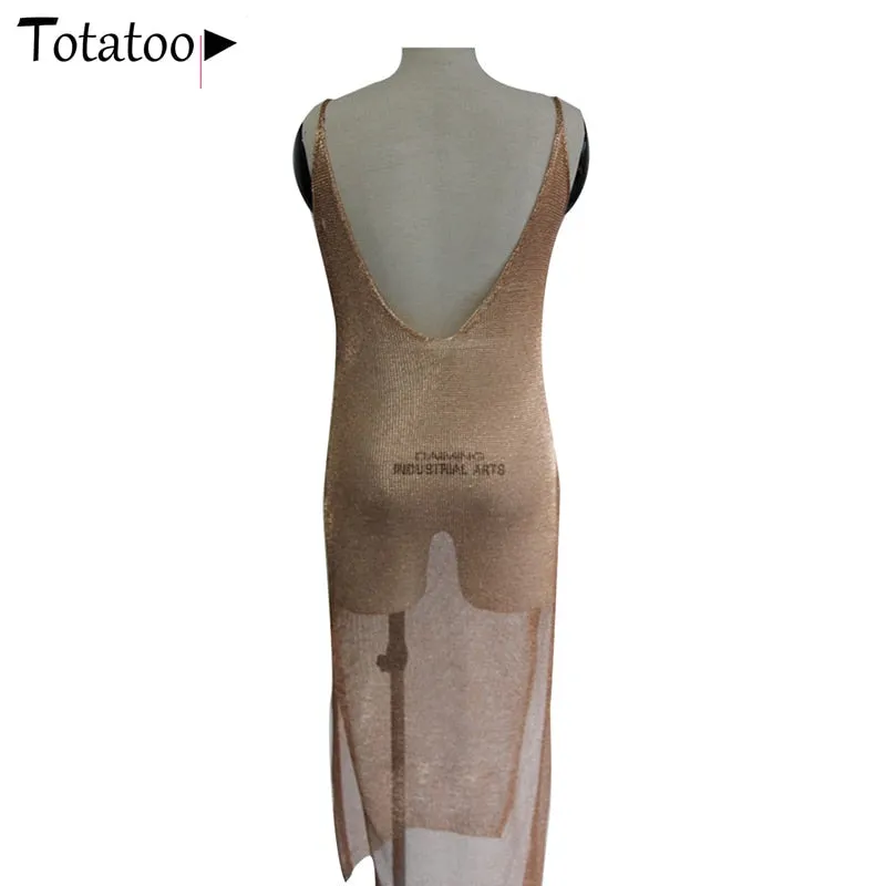 Backless Knitted Summer Long Sleeve Open Back See Through Beach Cover Mini Dress Clubwear