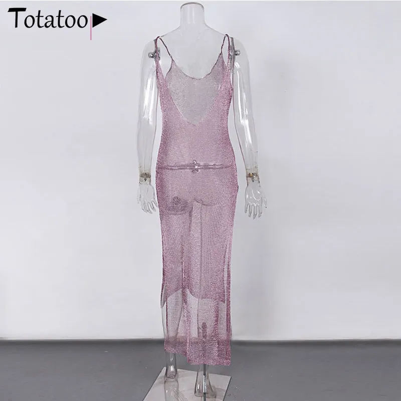 Backless Knitted Summer Long Sleeve Open Back See Through Beach Cover Mini Dress Clubwear