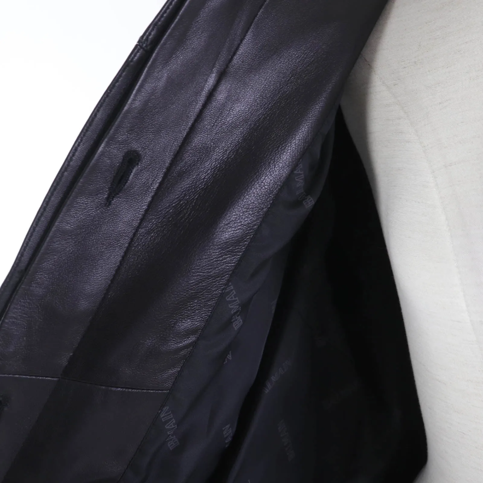 Balmain Lamb Leather Fur Hooded A-Line Coat
