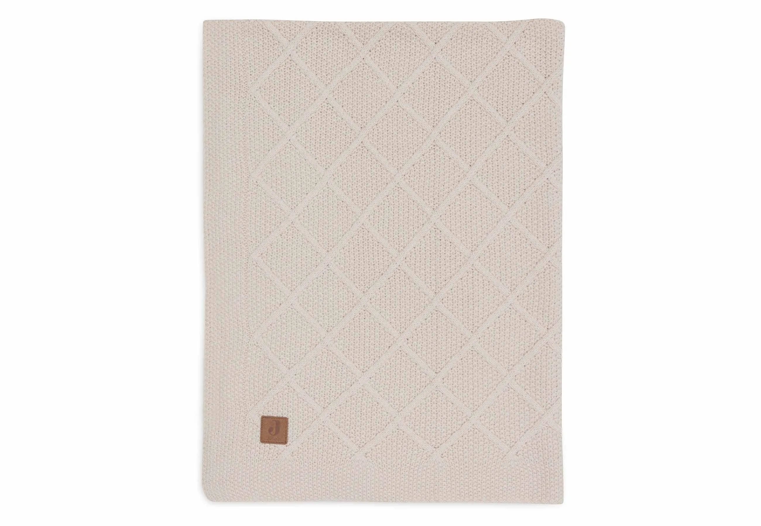 Blanket Cot 100x150cm Check Knit - Oatmeal