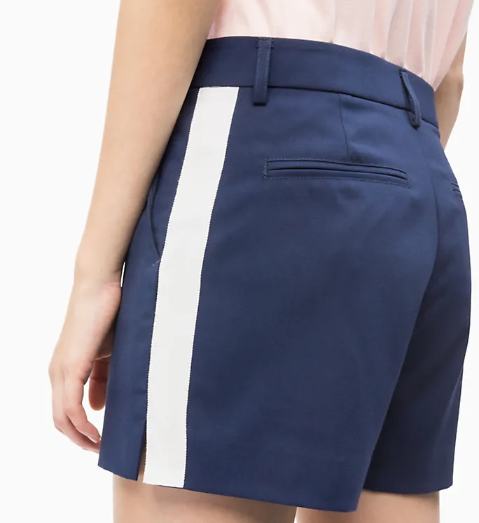 Calvin Klein Side Stripe Drapey T Peacoat/Egret