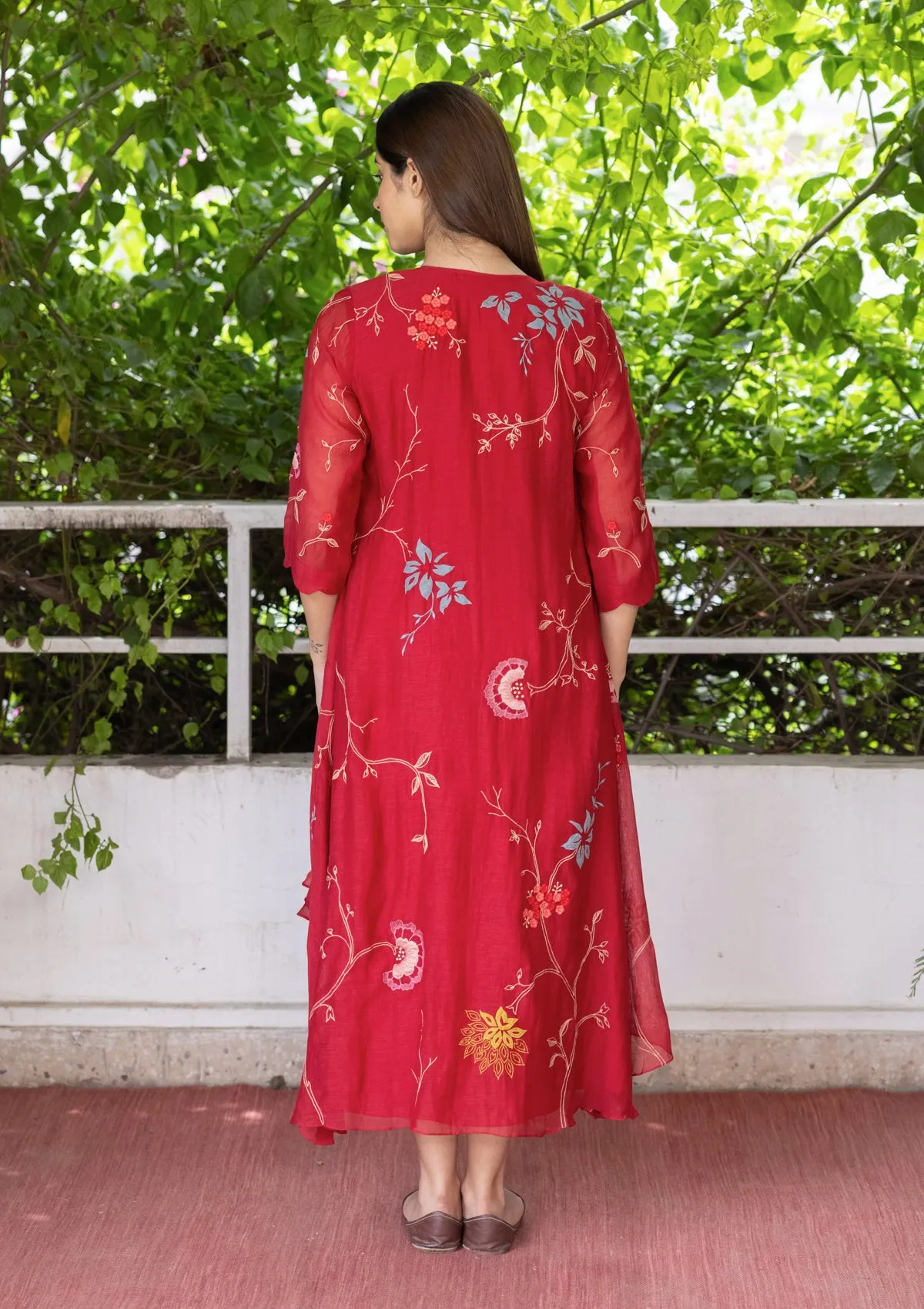 CAMELLIA APPLIQUE JACKET SET