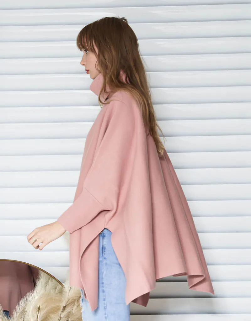 Cowl Neck Oversized Knit Pullover