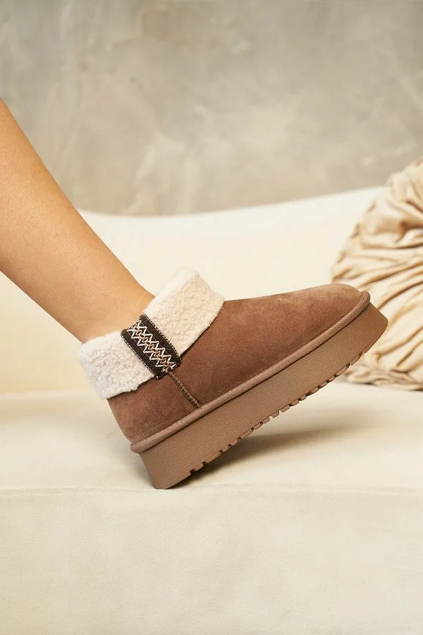 Cozy Shearling-Lined Slip-On Ankle Boots