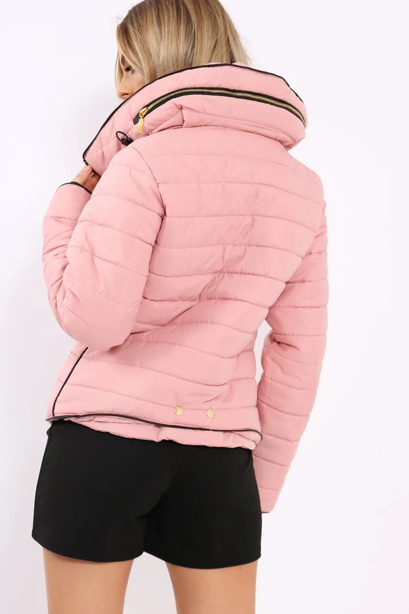 Dusty Pink Padded Coat - Zara