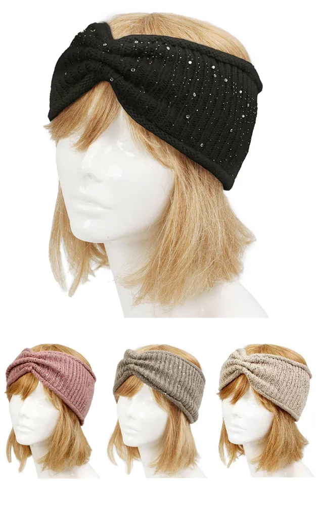 EAH2055 Stone Deco Head Wrap 12pcs Pack