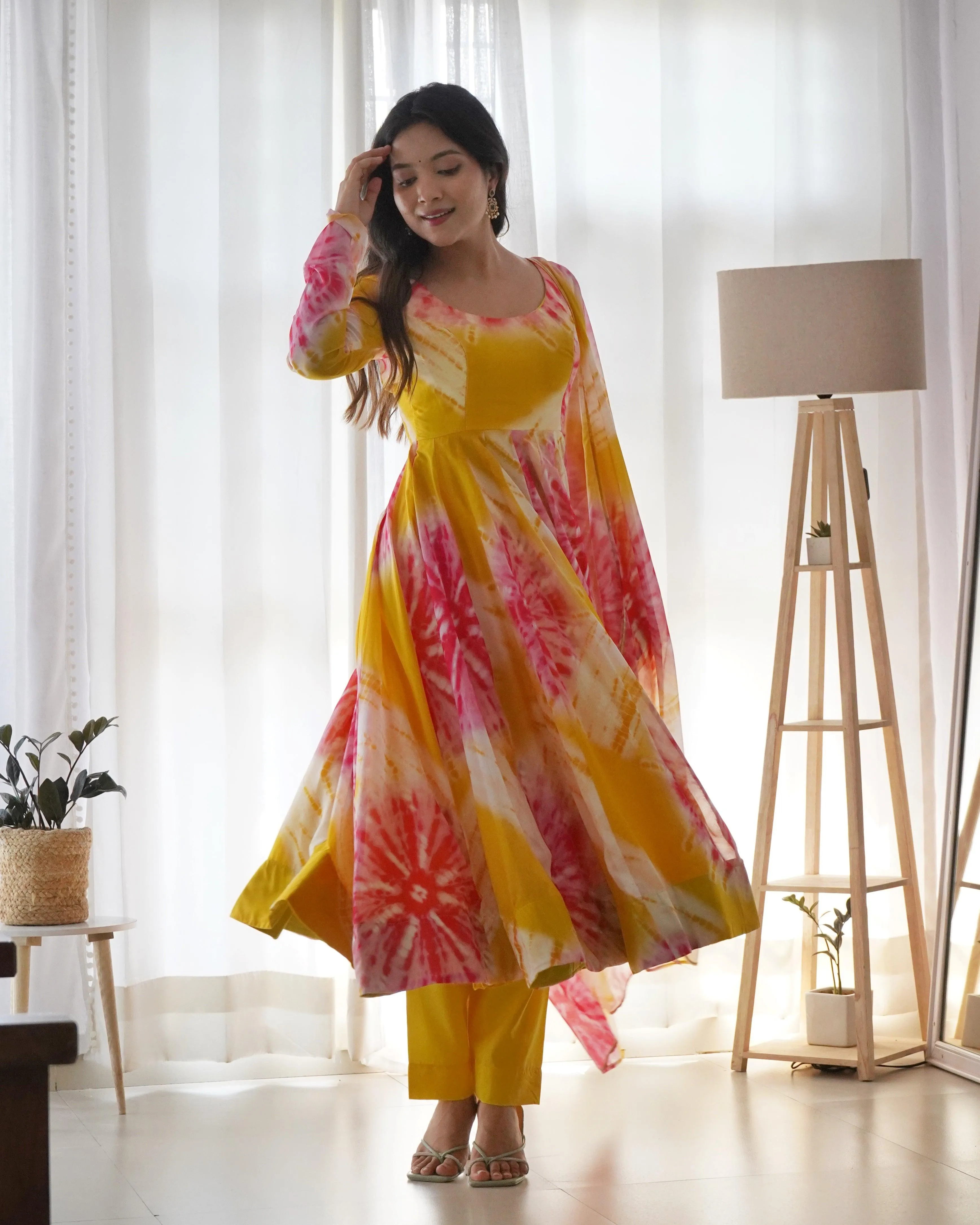 Flowy Organza Anarkali suit