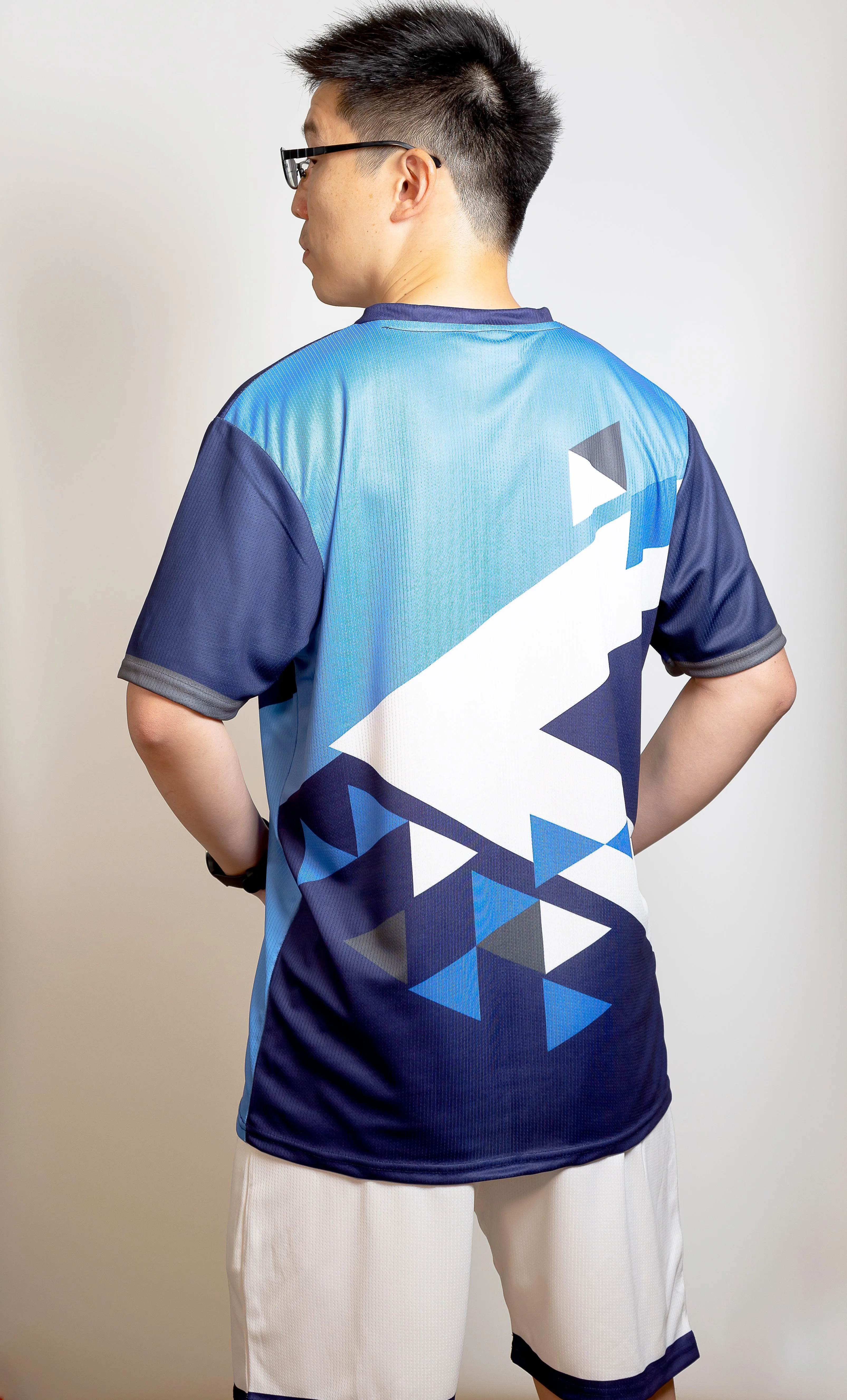 Geometric BRR Top - Navy - Badminton/Tennis/Squash T-Shirt