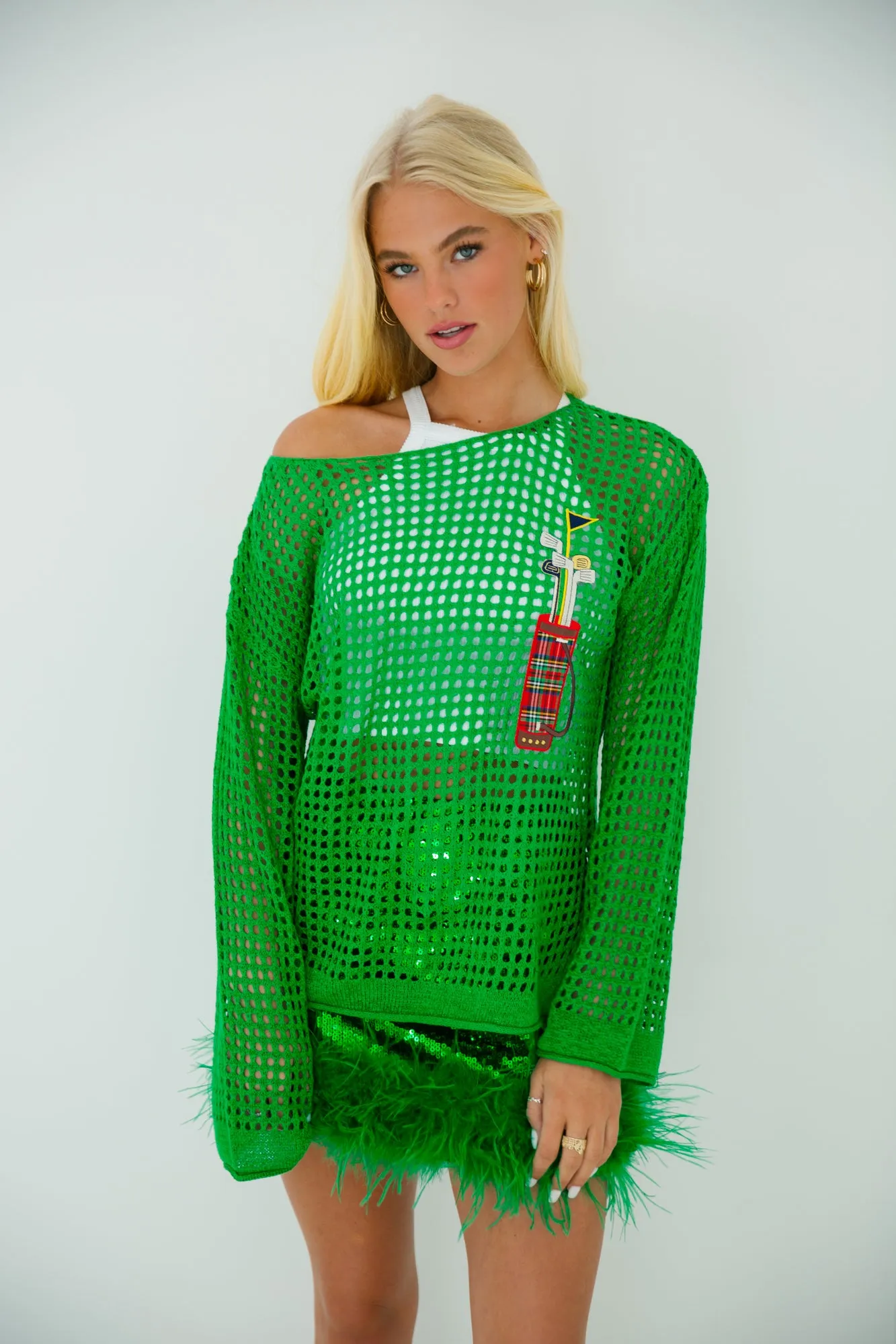 GRAB YOUR CLUB CROCHET PULLOVER