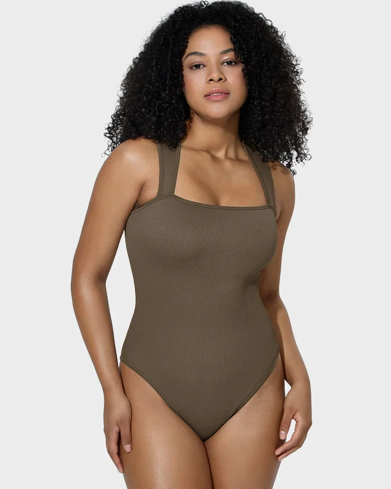 💥Last Day Special Sale 49% OFF🔥Racerback Wide Shoulder Straps Seamless Bodysuit