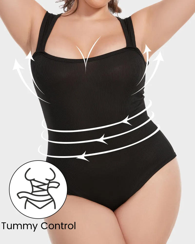 💥Last Day Special Sale 49% OFF🔥Racerback Wide Shoulder Straps Seamless Bodysuit