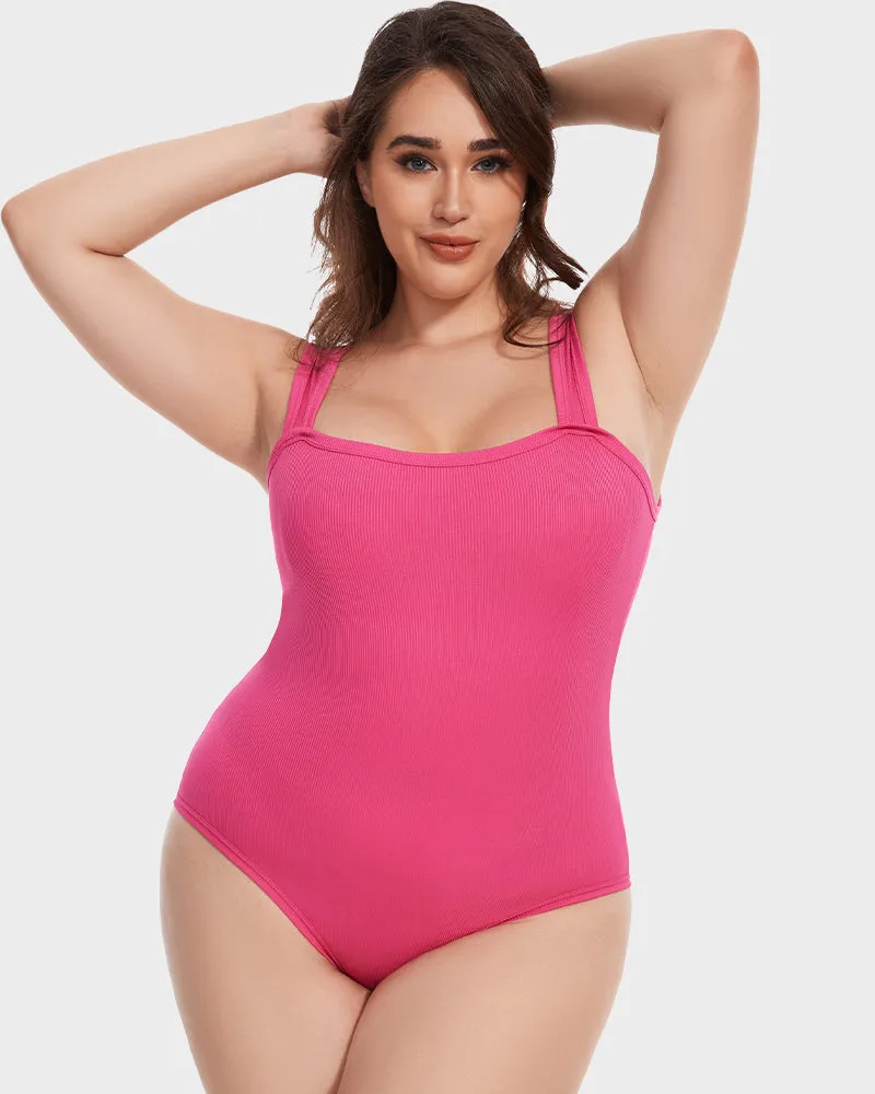 💥Last Day Special Sale 49% OFF🔥Racerback Wide Shoulder Straps Seamless Bodysuit