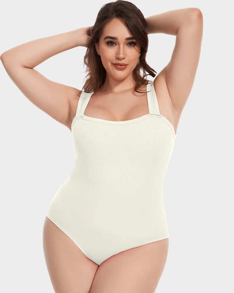 💥Last Day Special Sale 49% OFF🔥Racerback Wide Shoulder Straps Seamless Bodysuit