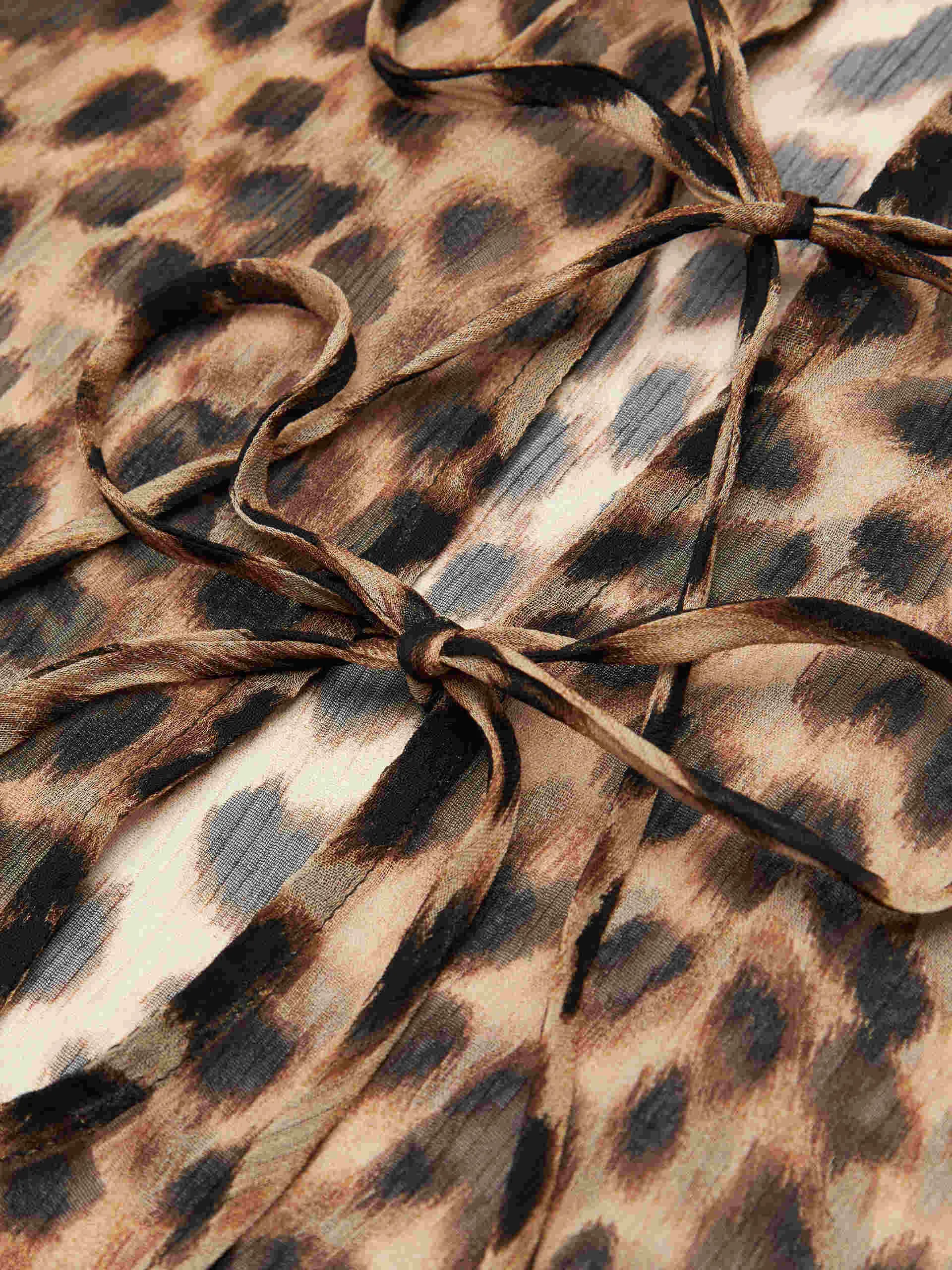 Leopard Print  Sheer Blouse