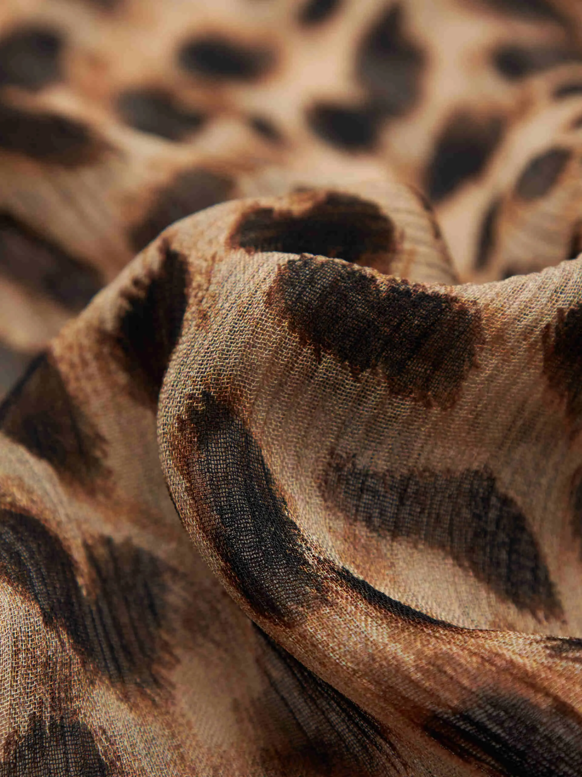 Leopard Print  Sheer Blouse