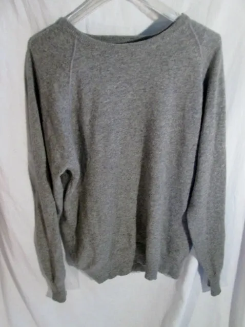 Mens SCOTTY MCGREGORS 100% Cashmere Crewneck Pullover Sweater GRAY 1 M