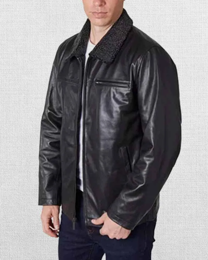 Men's Zipper Leather Jacket