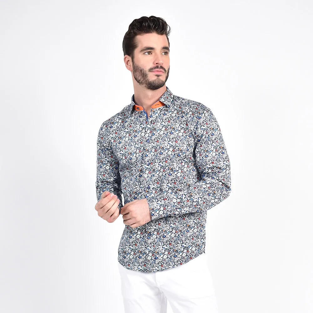 Minimalist Multi Color Bloom Button Down Shirt