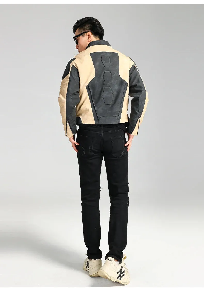 Motorcycle PU Leather Racer Jacket
