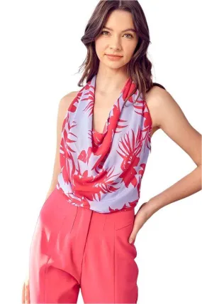 Multi Color Cowl Neck Top