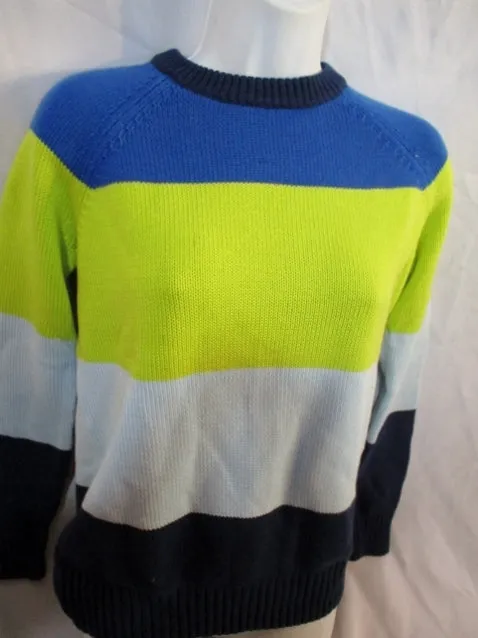 NEW NWT PROENZA SCHOULER Striped COTTON Sweater S YELLOW BLUE Womens