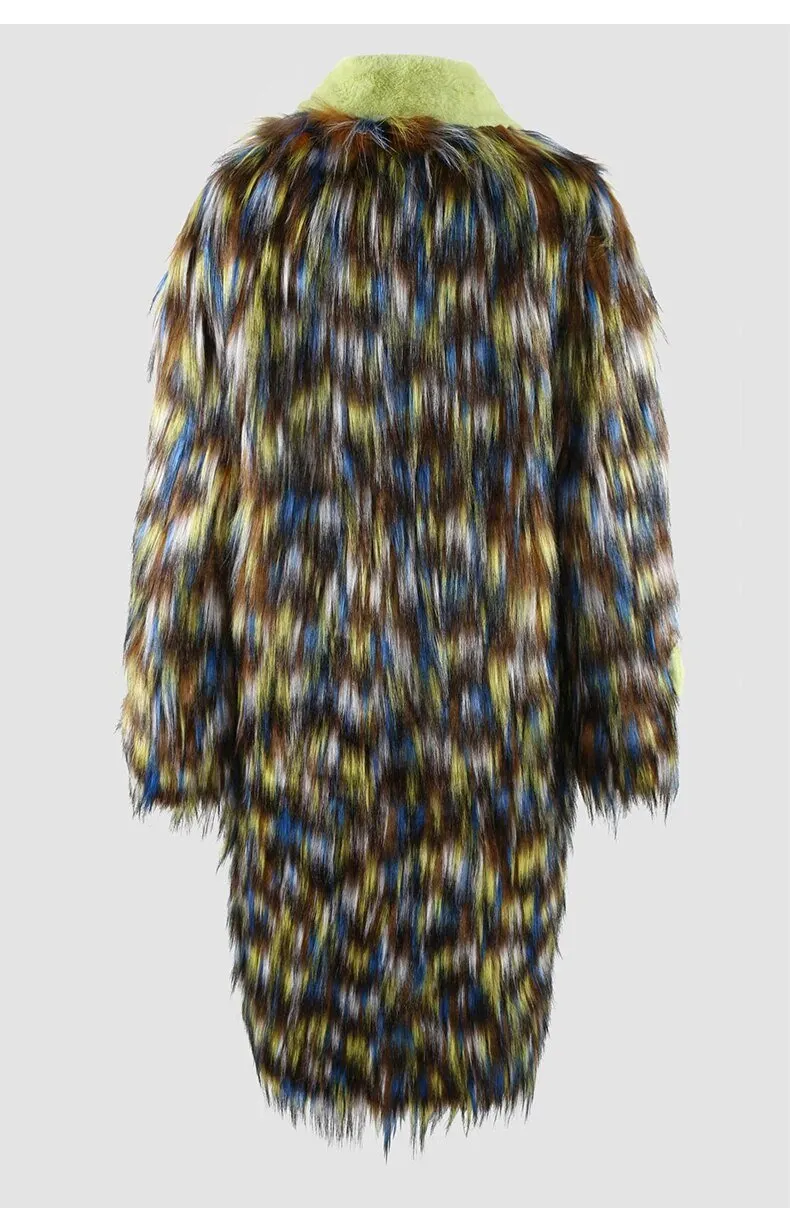 Pre Order:  Furry Multicolor Winter Coat