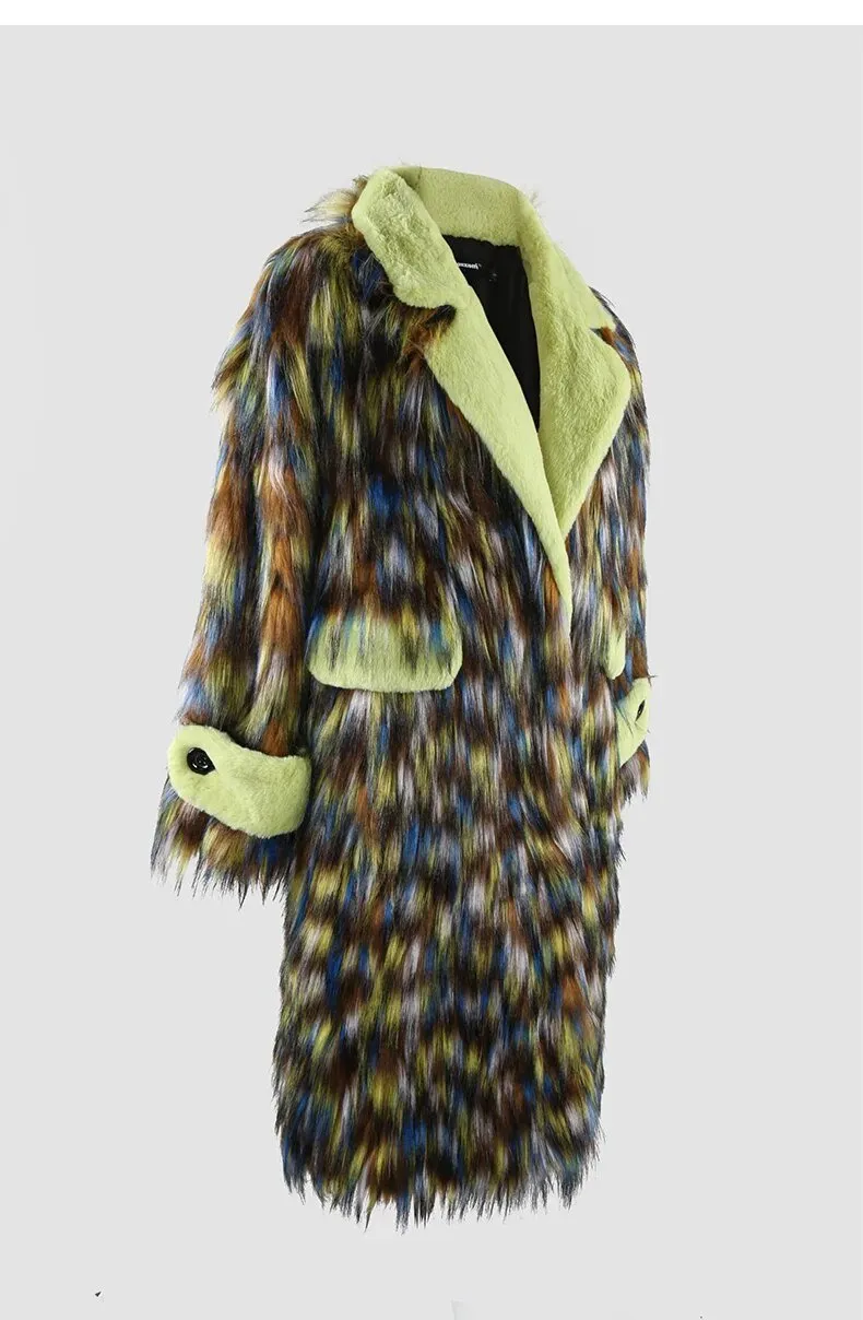 Pre Order:  Furry Multicolor Winter Coat