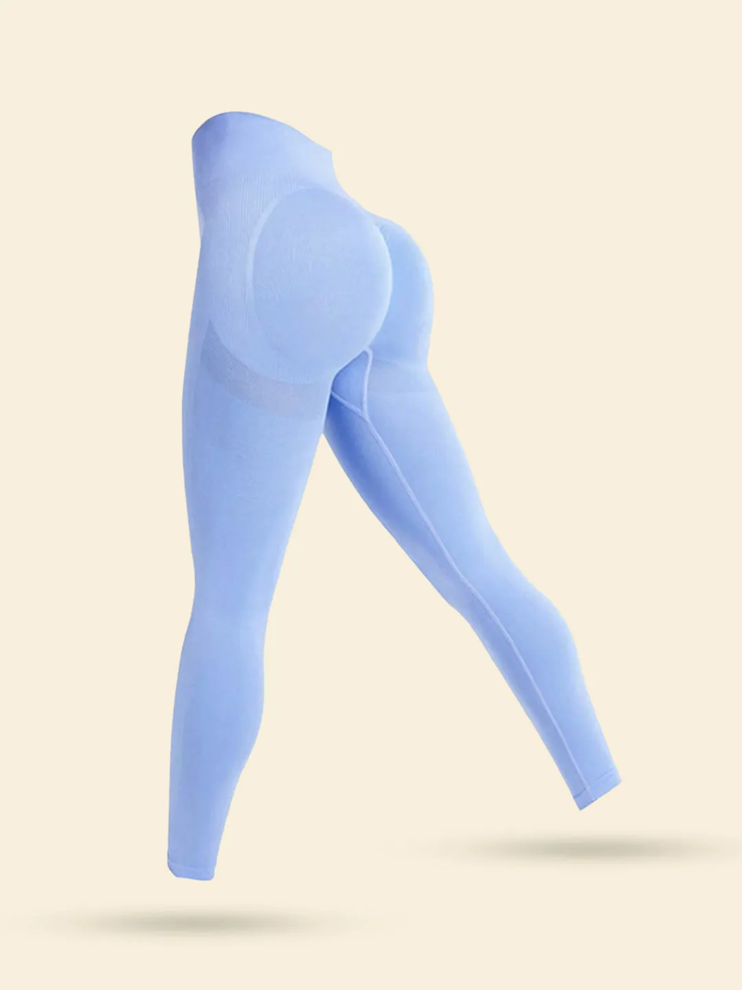 SculptLift Ribbed Leggings – Sky Blue
