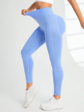 SculptLift Ribbed Leggings – Sky Blue