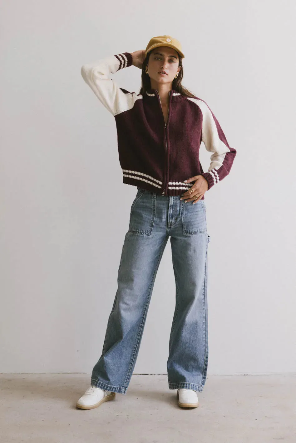 Sebastian Knit Jacket in Burgundy