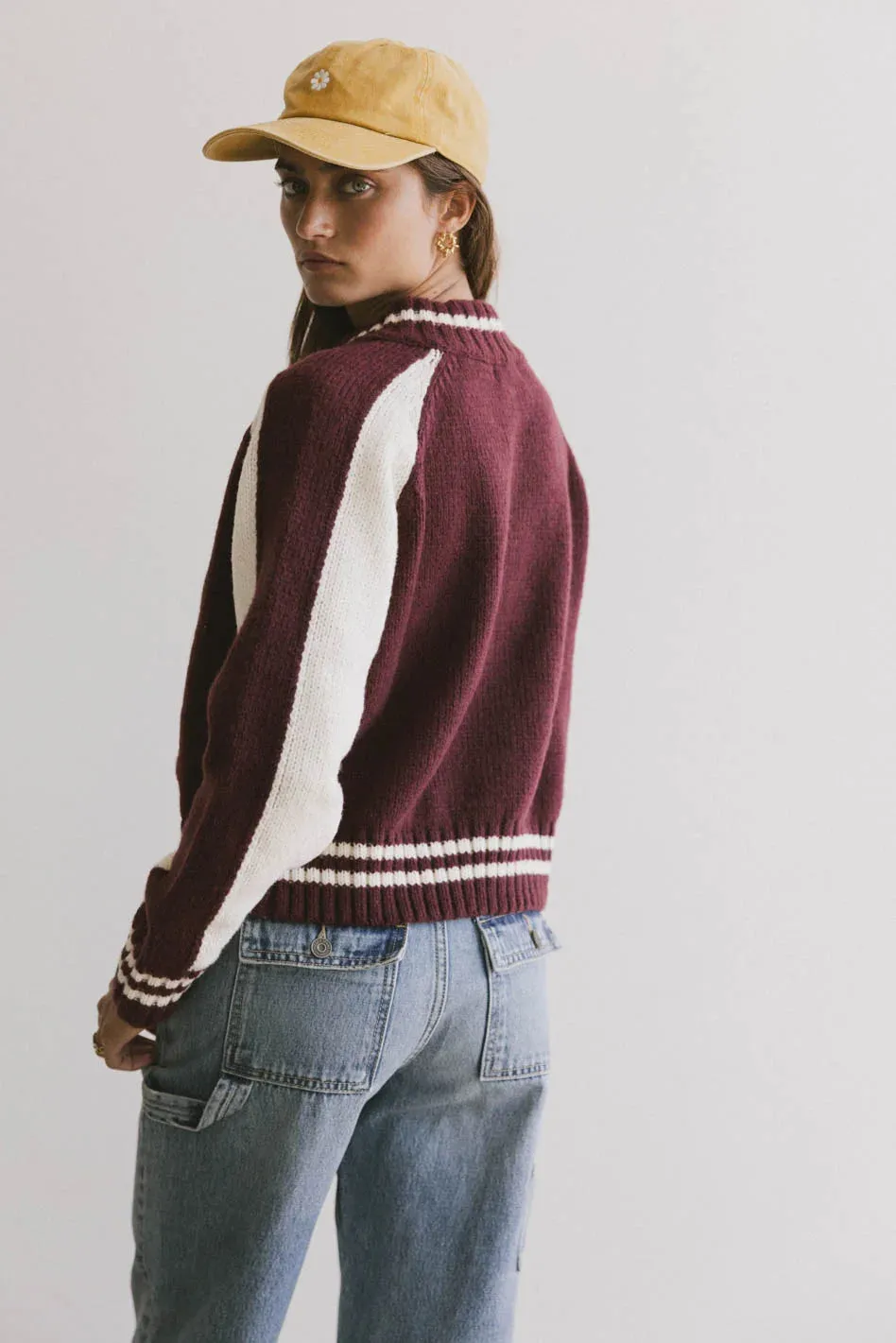 Sebastian Knit Jacket in Burgundy