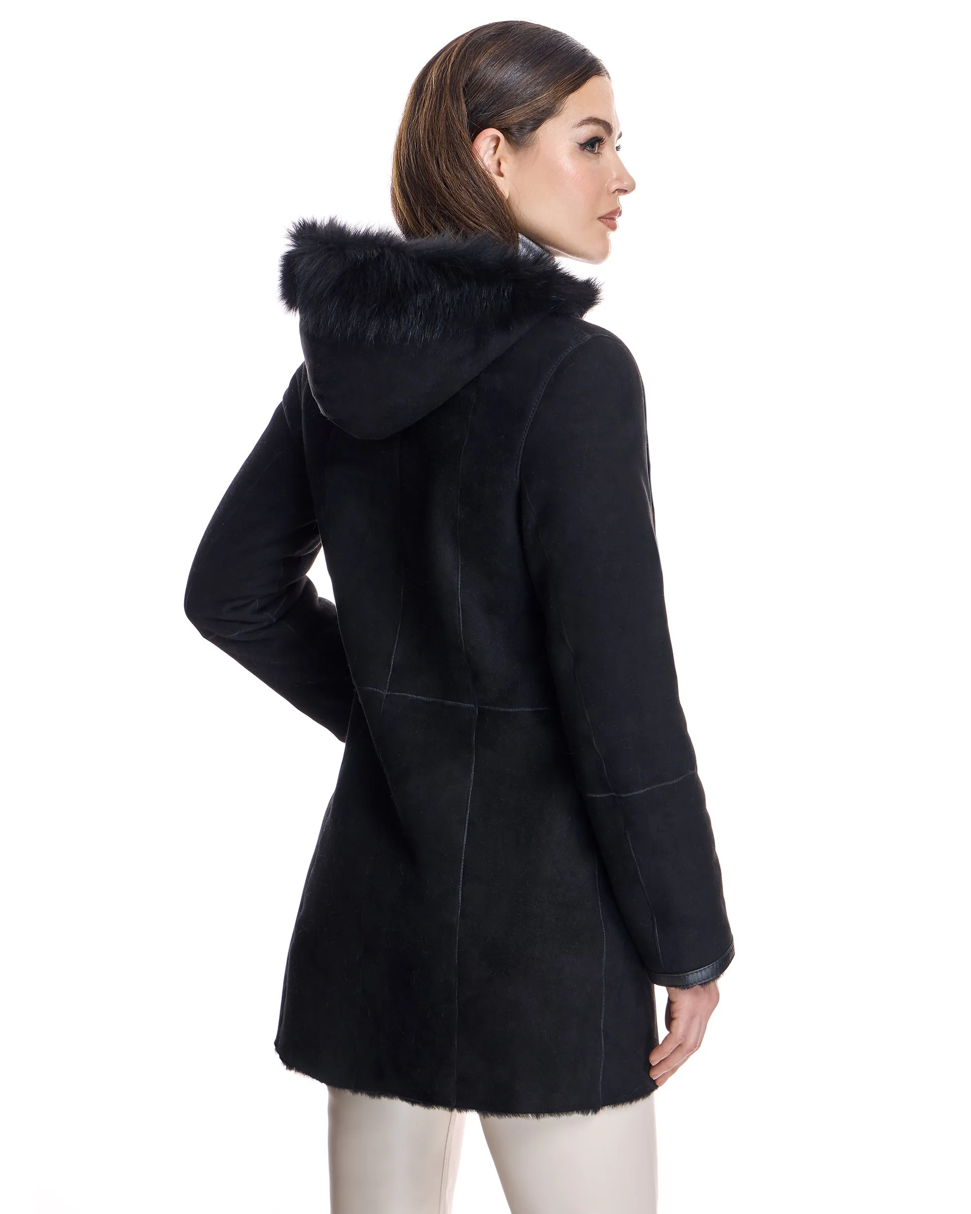 Shearling Lamb Jacket with Toscana Lamb Trim Hood