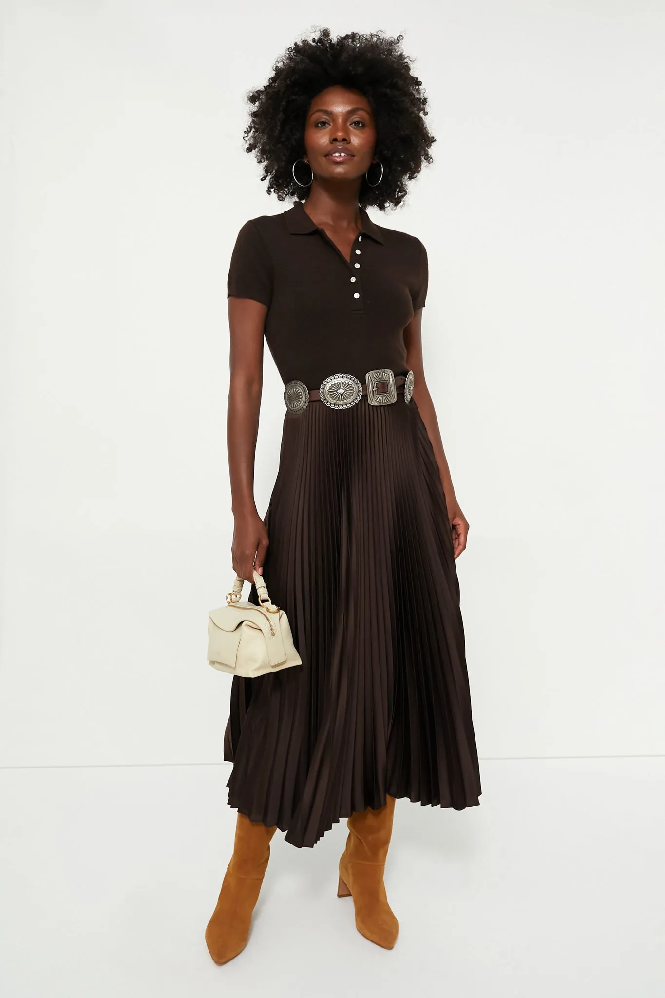 Squire Brown Short Sleeve Day Dress