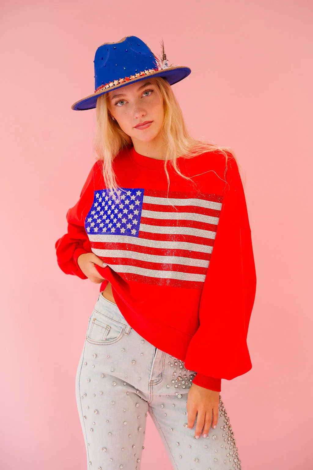 STAR SPANGLED RED PULLOVER