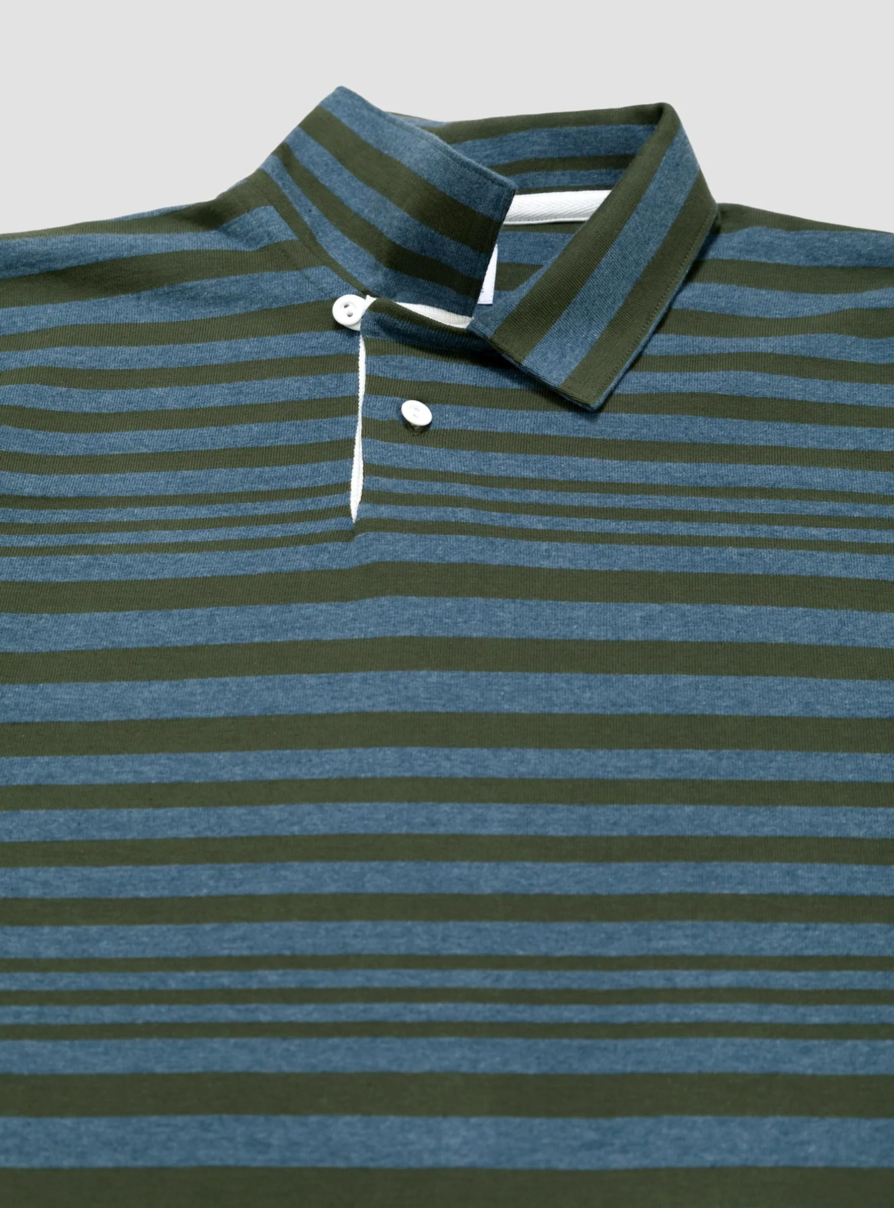Stripe Rugby Shirt Olive & Navy