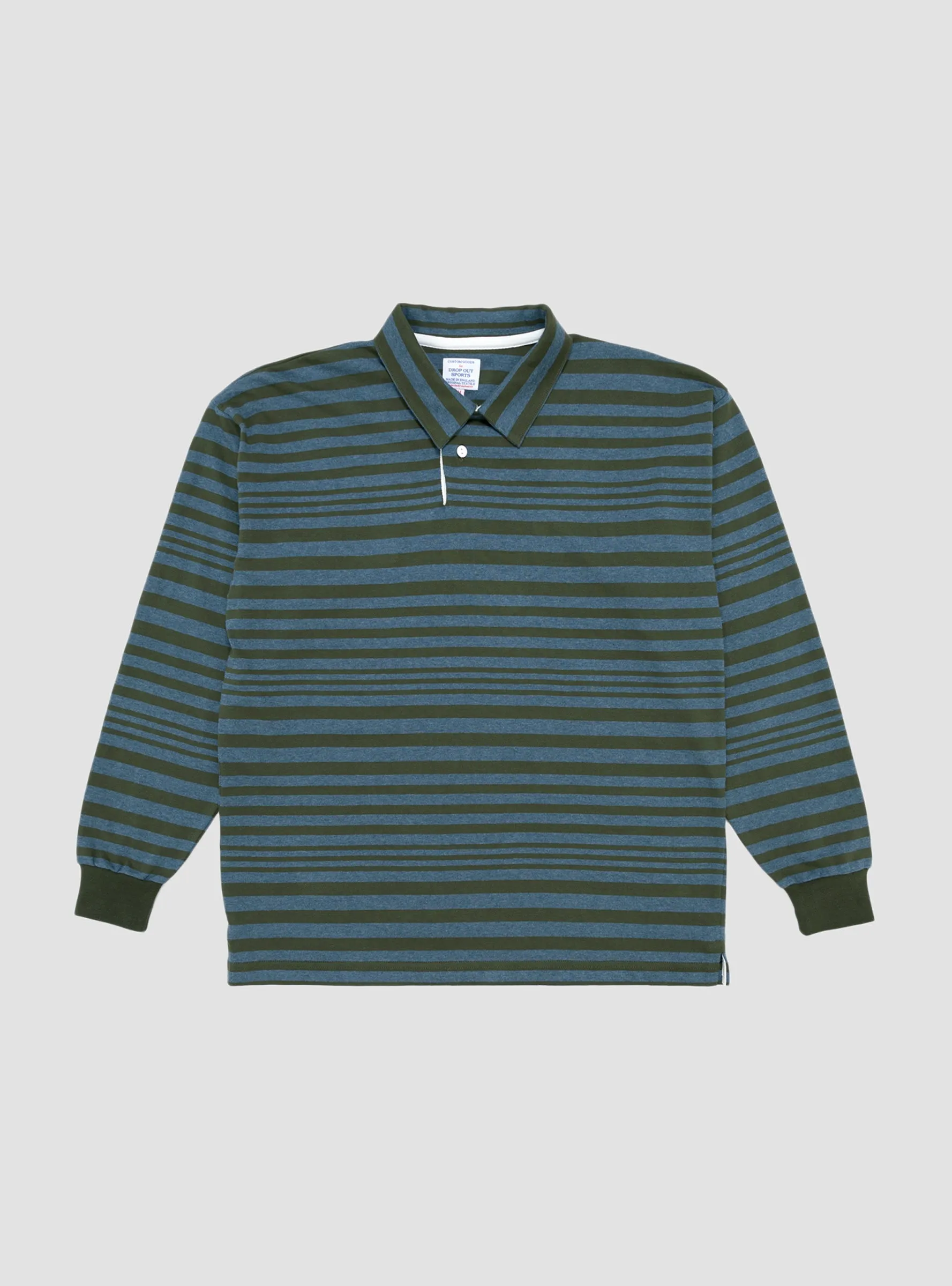 Stripe Rugby Shirt Olive & Navy