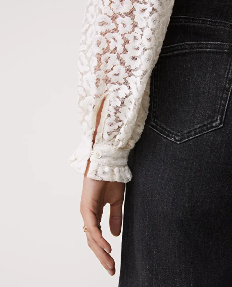 Suncoo Lanna White Leopard Blouse