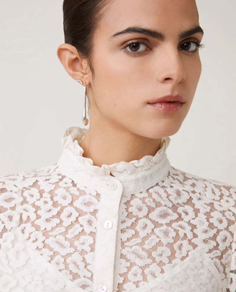 Suncoo Lanna White Leopard Blouse