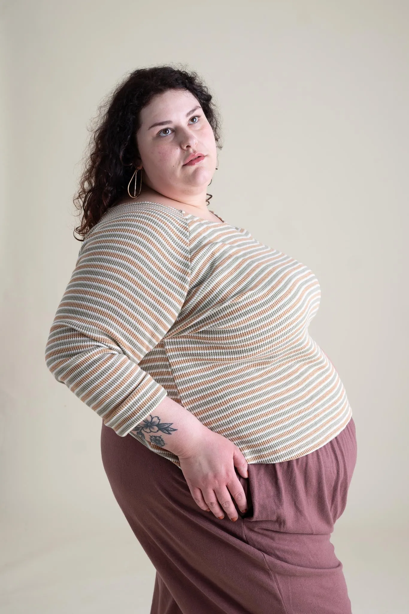 Thermal Camp Top in Desert Stripe