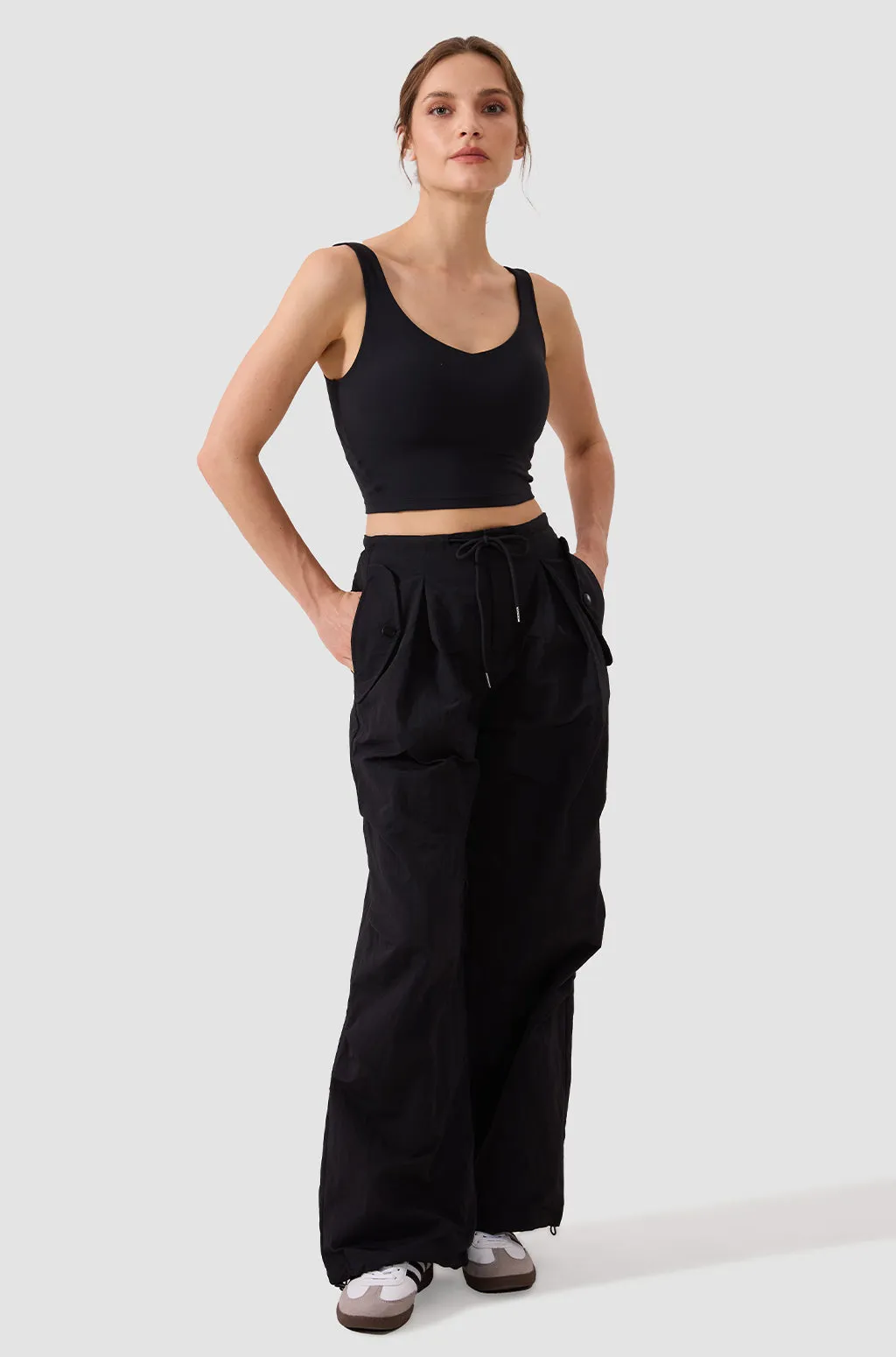 V Neck Longline Sports Bra