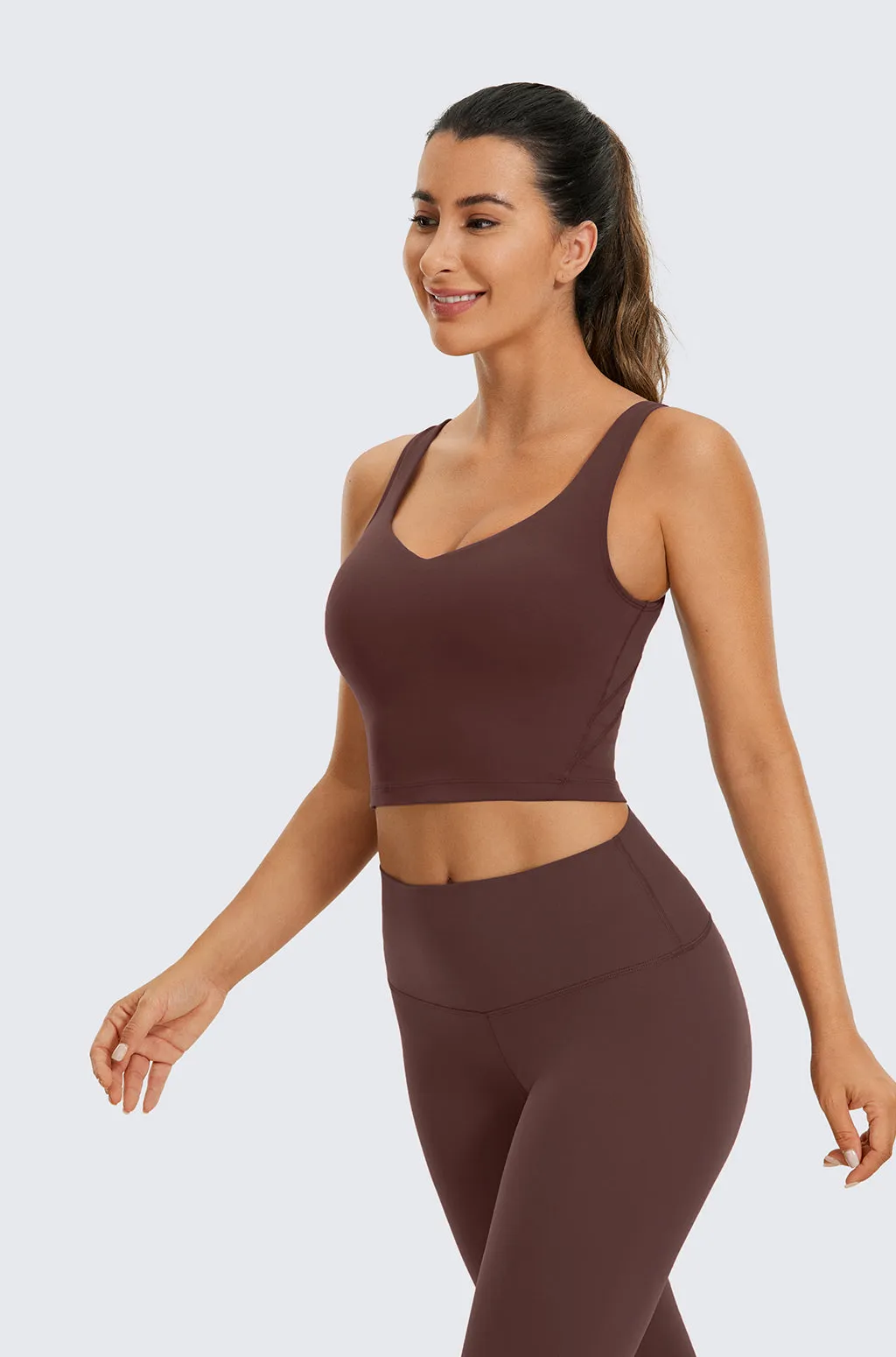 V Neck Longline Sports Bra