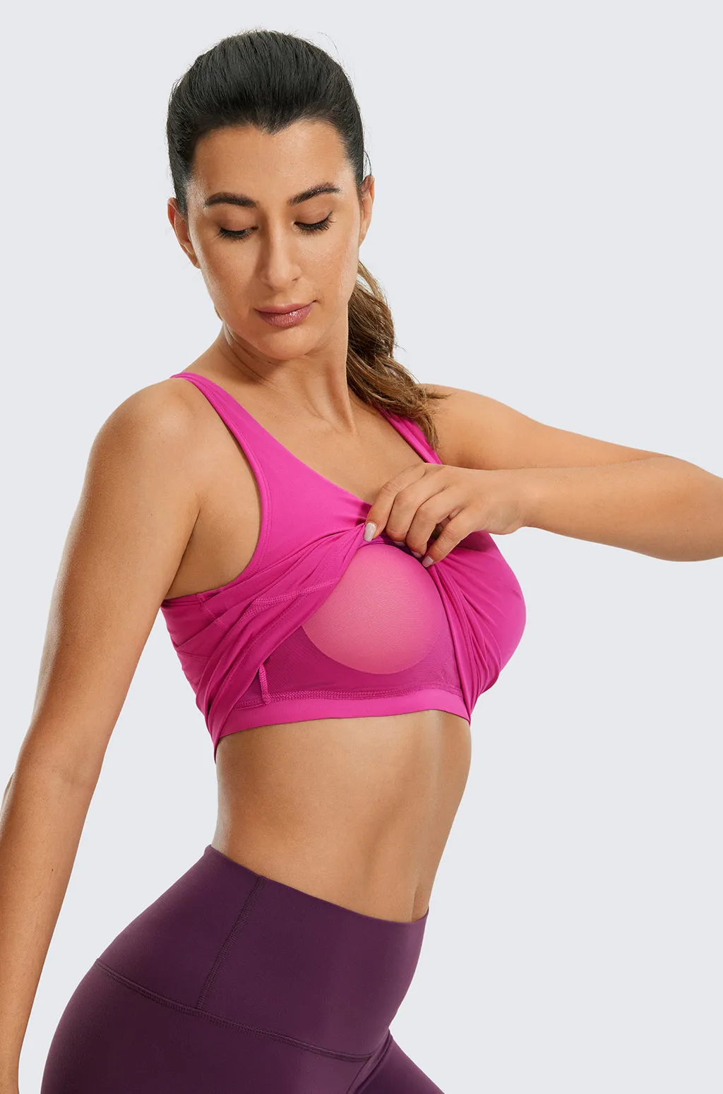 V Neck Longline Sports Bra