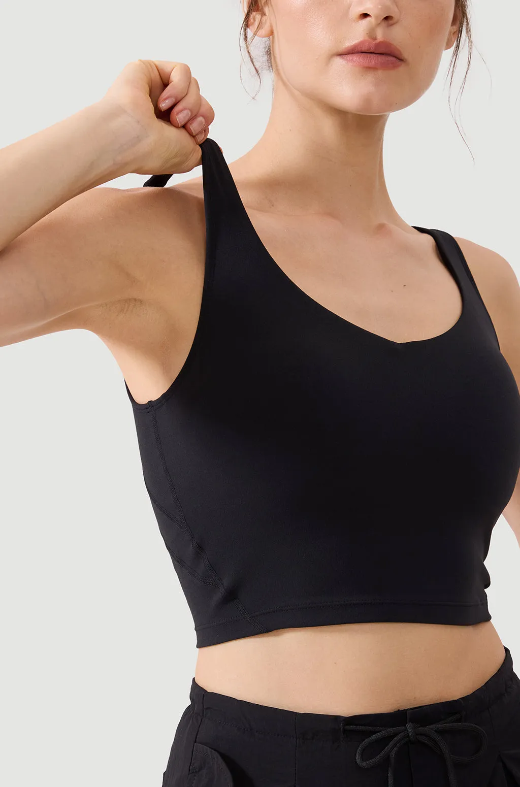 V Neck Longline Sports Bra
