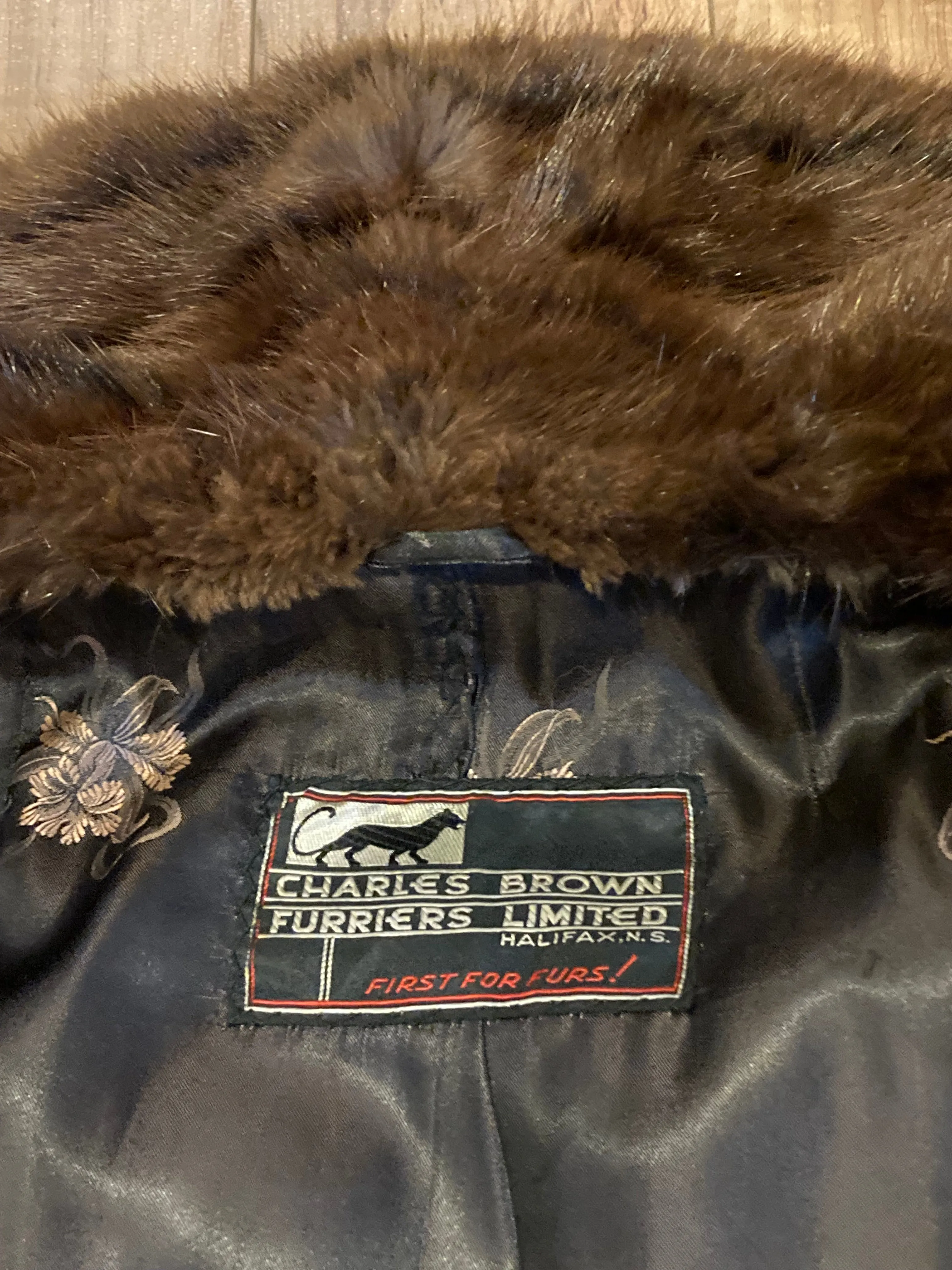 Vintage Charles Brown Furriers LTD Fur Coat, Made in Halifax, Chest 42”